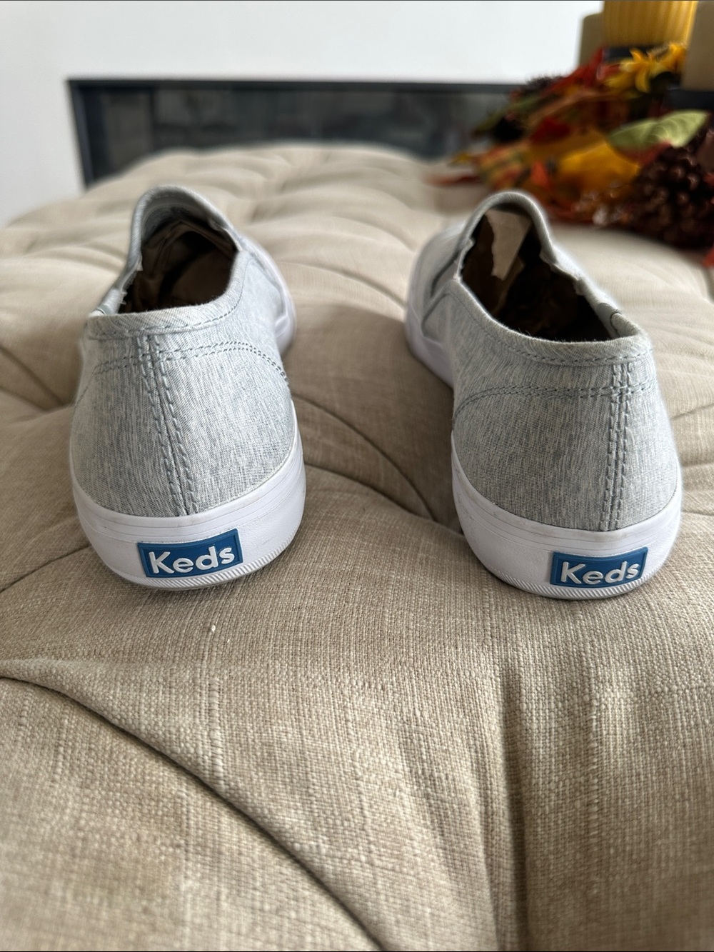 Keds Women's Slip-On Loafers in Heather Gray and White - Picture 5 of 11